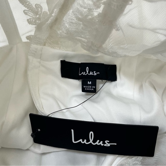 Lulus Medium Coveted Delight White Sequin Mesh Embroidered Bustier Mini Dress - Picture 10 of 12